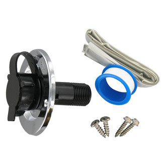 Valterra® - Black Stainless Steel City Flush Water Fill with 1/2" MPT Plastic Check Valve