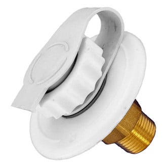 Valterra® - White Plastic City Flush Water Fill with 1/2" MPT Brass Check Valve