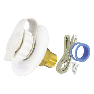 Valterra® - White Plastic City Flush Water Fill with 1/2" MPT Brass Check Valve