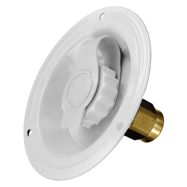 Valterra® - White Plastic City Recessed Water Fill with 1/2" FPT Brass Check Valve