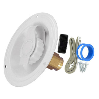 Valterra® - White Plastic City Recessed Water Fill with 1/2" FPT Brass Check Valve
