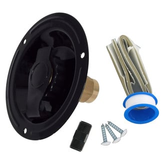 Valterra® - Black Plastic City Recessed Water Fill with 1/2" FPT Brass Check Valve