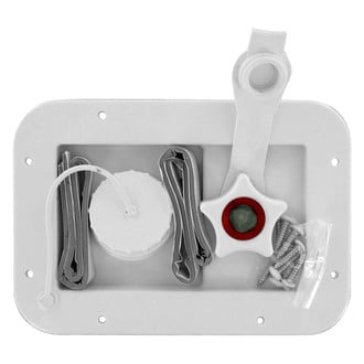 Valterra® - 5-5/16" H x 7-9/16" W White Gravity/City Water Hatch & 1/2" MPT Plastic Check Valve