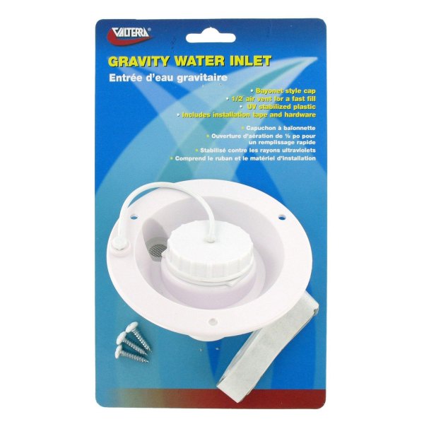 Valterra® - White Plastic Gravity Recessed Water Fill with Bayonet Cap