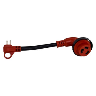 Valterra® - 12" Dogbone Power Adapter with Handle Grip (15A Straight Male x 30A Locking Female)