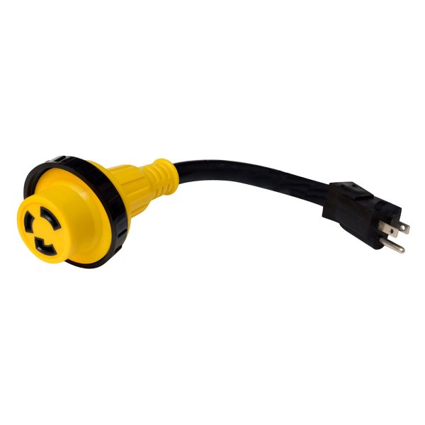 Valterra® - Mighty Cord™ 12" Dogbone Power Adapter with Standard Grip (15A Straight Male x 30A Locking Female)