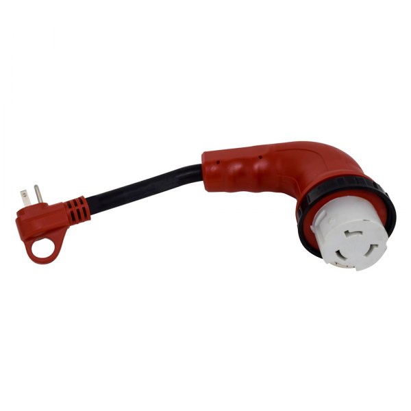 Valterra® - 12" Dogbone Power Adapter with Handle Grip (15A Straight Male x 50A Locking Female)