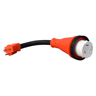 Valterra® - Mighty Cord™ 12" Dogbone Power Adapter with Standard Grip (15A Straight Male x 50A Locking Female)