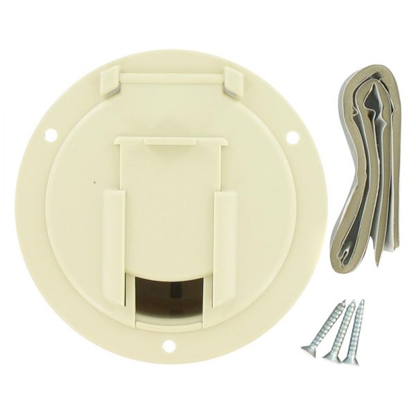 Valterra® - 4.6"D Colonial White Round Electric Cable Hatch