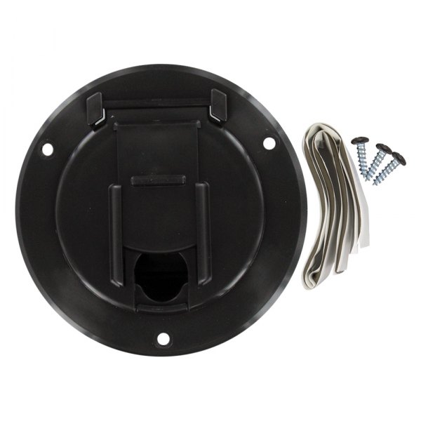 Valterra® - 4.3"D Black Round Electric Cable Hatch