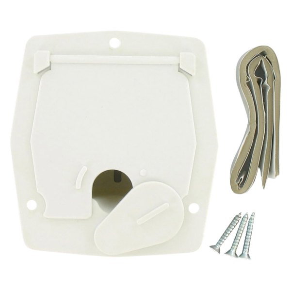 Valterra® - 4.2"H x 3.9"W White Rectangular Electric Cable Hatch