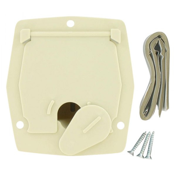 Valterra® - 4.2"H x 3.9"W Colonial White Rectangular Electric Cable Hatch