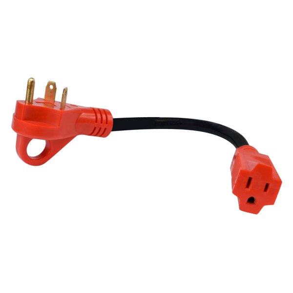 Valterra® - Mighty Cord™ 15" Dogbone Power Adapter with Handle Grip (30A Male x 15A Female)