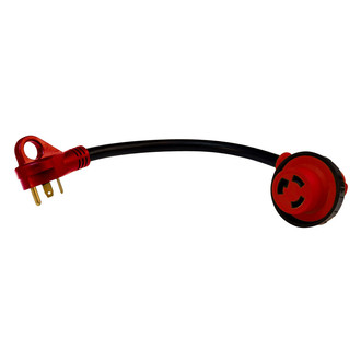 Valterra® - 12" Dogbone Power Adapter with Handle Grip (30A Straight Male x 30A Locking Female)