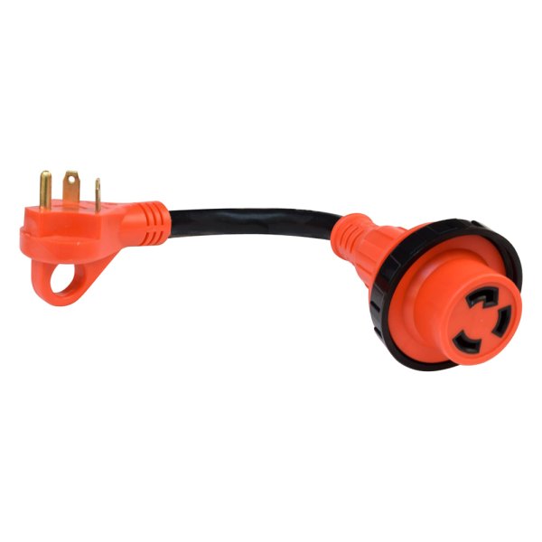 Valterra® - Mighty Cord™ 12" Dogbone Power Adapter with Handle Grip (30A Straight Male x 30A Locking Female)
