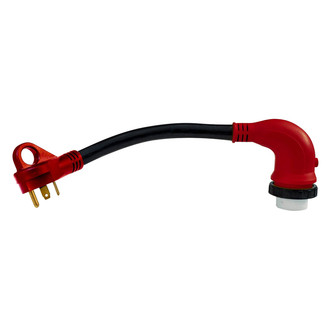 Valterra® - 12" Dogbone Power Adapter with Handle Grip (30A Straight Male x 50A Locking Female)