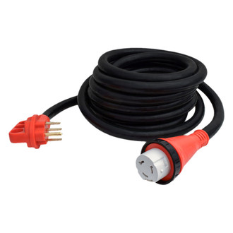 Valterra® - Mighty Cord™ 25' Extension Power Cord with Handle Grip (50A Straight Male x 50A Locking Female)
