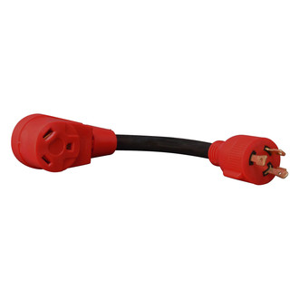 Valterra® - Mighty Cord™ 12" Dogbone Power Adapter with Standard Grip (30A Locking Male x 30A Straight Female)