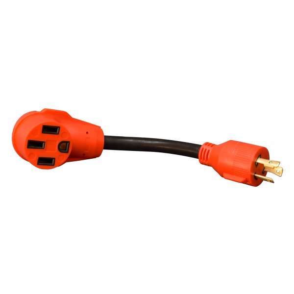 Valterra® - Mighty Cord™ 12" Dogbone Power Adapter with Standard Grip (30A Locking Male x 50A Straight Female)