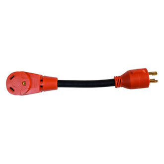 Valterra® - Mighty Cord™ 12" Dogbone Power Adapter with Standard Grip (30A Locking Male x 30A Straight Female)