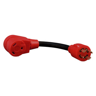 Valterra® - Mighty Cord™ 12" Dogbone Power Adapter with Standard Grip (30A Locking Male x 30A Straight Female)