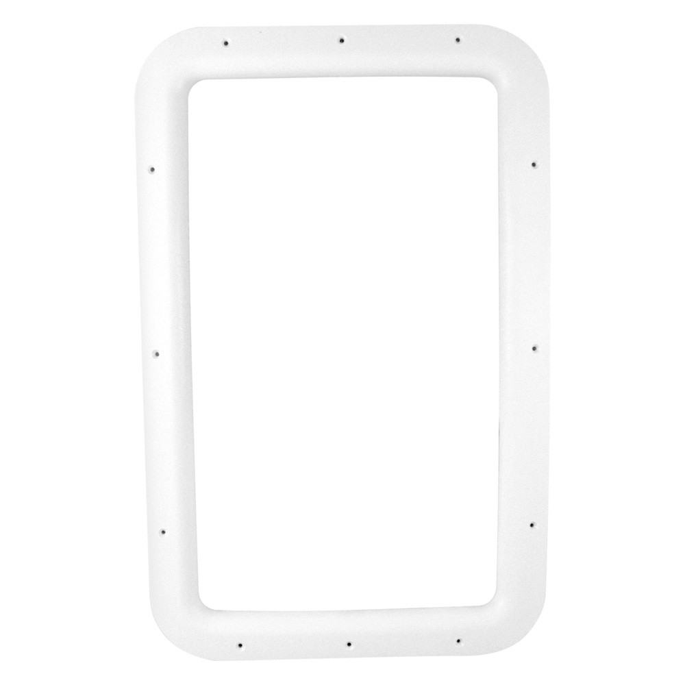 JR Products White RV Entry Door Window Frame - Deluxe Replacement With UV Protection