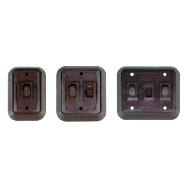 Valterra® - Double SPST On/Off Labled Brown Lighting Switch