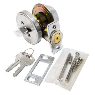 Valterra® - Stainless Steel Silver Standard Key Single Cylinder Door Lock with Deadbolt