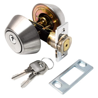 Valterra® - Stainless Steel Silver Standard Key Single Cylinder Door Lock with Deadbolt
