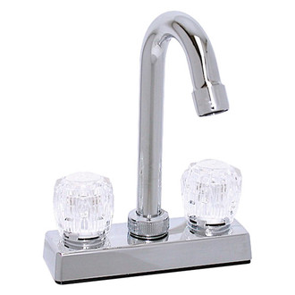 Valterra® - Plastic Chrome Plated Gooseneck Kitchen Bar Faucet with Knobs Handles