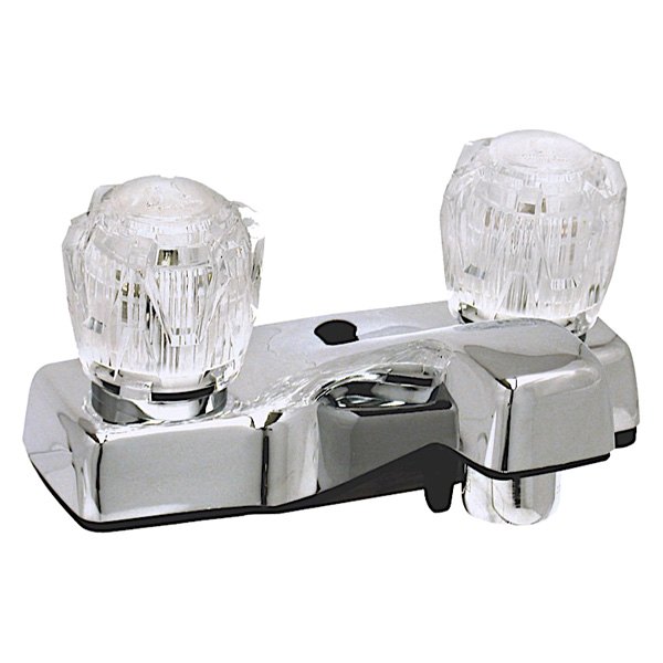 Valterra® - Phoenix™ Chrome Lavatory Faucet with Clear Knobs Handles & Diverted