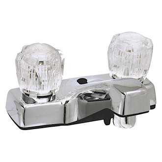 Valterra® PF212307 - Phoenix™ Chrome Low-Arc Lavatory Faucet with Clear Knobs Handles & Diverted
