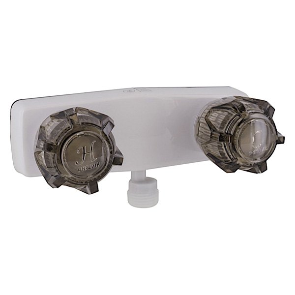Valterra® - White Brass Shower Control Valve with Smoke Knobs Handles & Vacuum Breaker