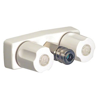 Valterra® - Phoenix™ White Tub & Shower Faucet with Knobs Handles & Quick Connect