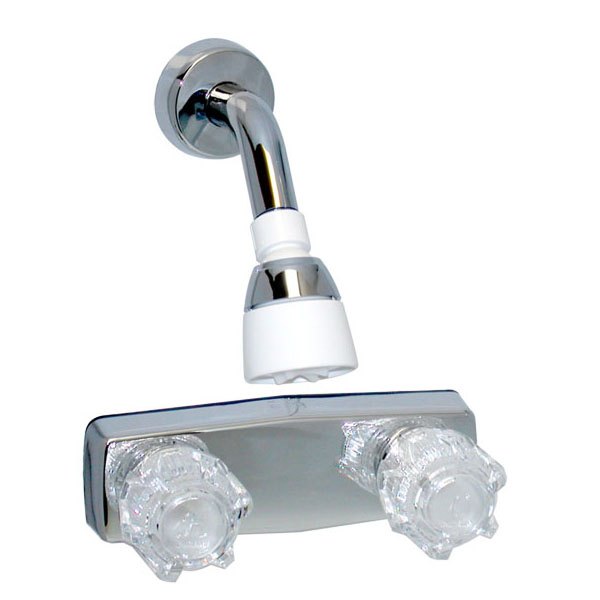Valterra® - Chrome Plated Brass Shower Control Valve with Knobs Handles & Shower Head/Arm/Flange
