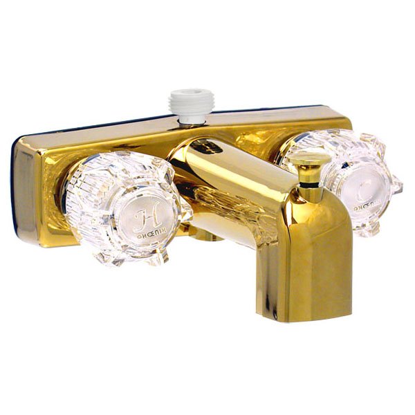 Valterra® - Polished Brass Brass Tub & Shower Hose with Knobs Handles