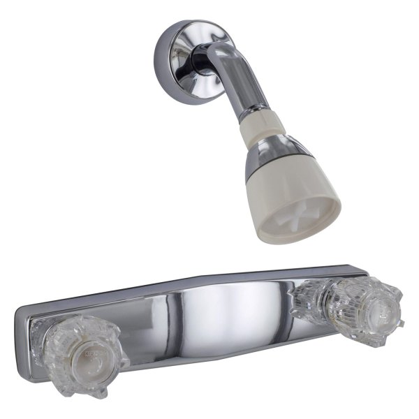 Valterra® - Phoenix™ Chrome Plastic Shower Head with Clear Acrylic Knob Handles