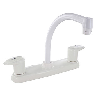 Valterra® - White Hi-Arc Kitchen Pot Filler Faucet with Acrylic Lever Handles