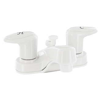 Valterra® - Catalina Plastic White Low-Arc Lavatory Faucet with Levers Handles & Diverted