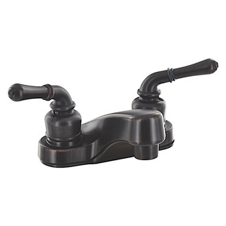 Valterra® - Plastic Rubbed Bronze Coated Low-Arc Lavatory Faucet with Teapot Levers Handles