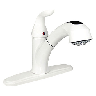 Valterra® - White Pull Out Hybrid Kitchen Faucet with Levers Handles