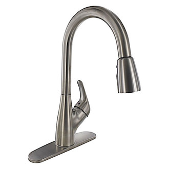 Valterra® - Phoenix™ Brushed Nickel Pull-Down Hybrid Kitchen Faucet with Knob Handle