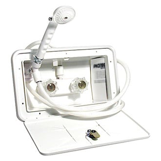 Valterra® - Phoenix™ Polar White Exterior Shower Box with Hose