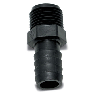 Valterra® - Black Plastic Barb Male Adapter (3/8" MPT x 1/2" Barb)