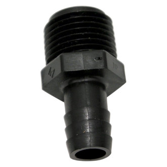 Valterra® - Black Plastic Barb Male Adapter (1/2" MPT x 1/2" Barb)