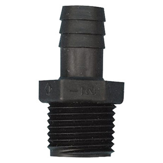 Valterra® - Black Plastic Barb Male Adapter (1/4" MPT x 3/8" Barb)