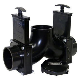 Valterra® - Ell Double Rotating Valve 3" Spigot x 3" Spigot x 3" Bayonet Outlet