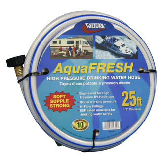 Valterra® - AquaFRESH™ 1/2" x 25' White High Pressure Drinking Water Hose