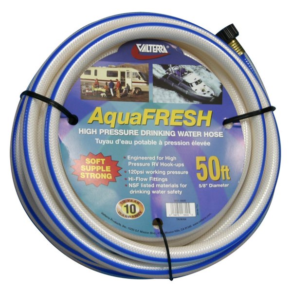 Valterra® - AquaFRESH™ 5/8" x 50' White High Pressure Drinking Water Hose