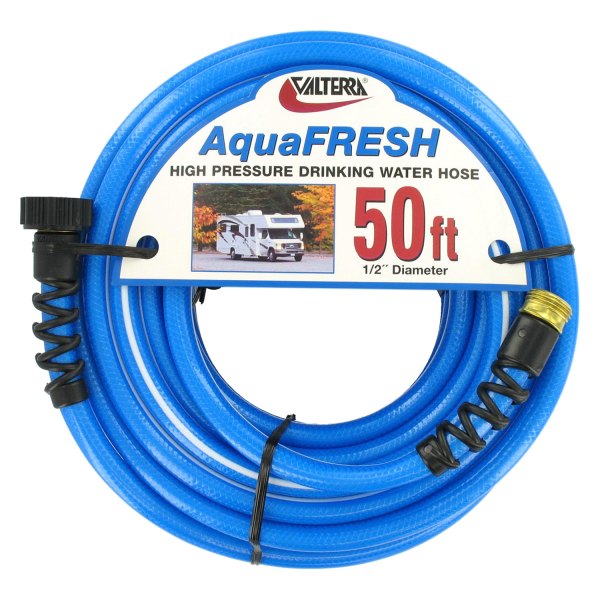 Valterra® - AquaFRESH™ 1/2" x 50' Blue High Pressure Drinking Water Hose with Hose Savers